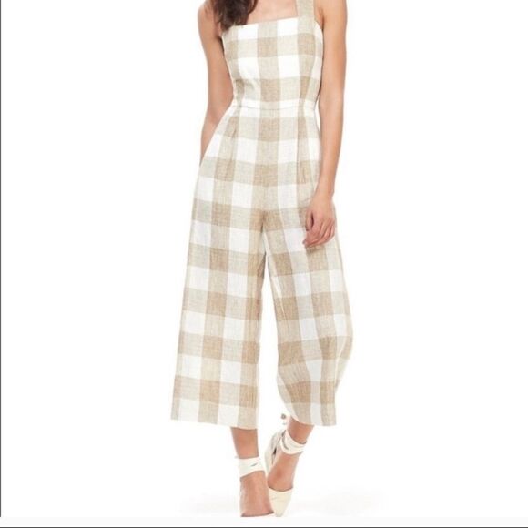 NEW GAL MEETS GLAM BAILEY GHINGHAM JUMPSUIT SIZE 6 - Picture 8 of 10